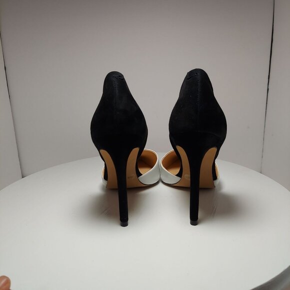 Vince Camuto Black & White Leather & Suede Pumps size 10 - Picture 3 of 8